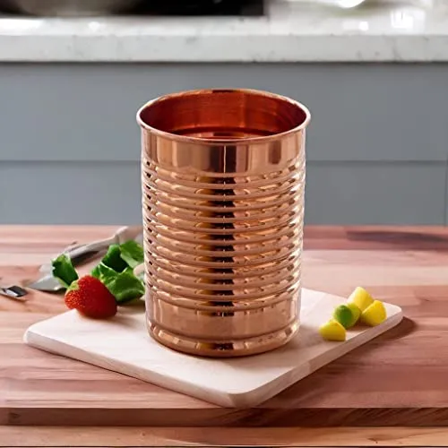2 Activelife Bean Tin Plan Design Pure Copper Tumbler Set of 2 | Drinking Water with Copper Cups | Premium Quality Copper Tumblers for Home, Office, Hotel, Travel, and Gifting - Set of 2 12oz