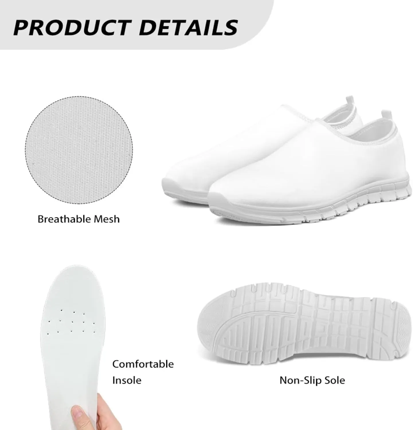 Adult Running Sneakers Training Shoes for Men Casual Cozy Breathable and Sweat-Absorbing Lightweight Anti-Skid Loafers for Travel US 5-14 Black Sole