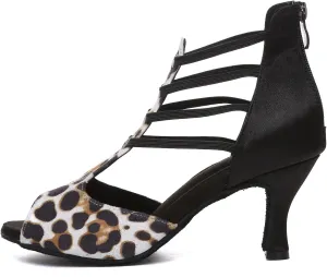 AOQUNFS Women's Ballroom Dance Shoes Latin Salsa Practice Performance Dance Heels,Model L616