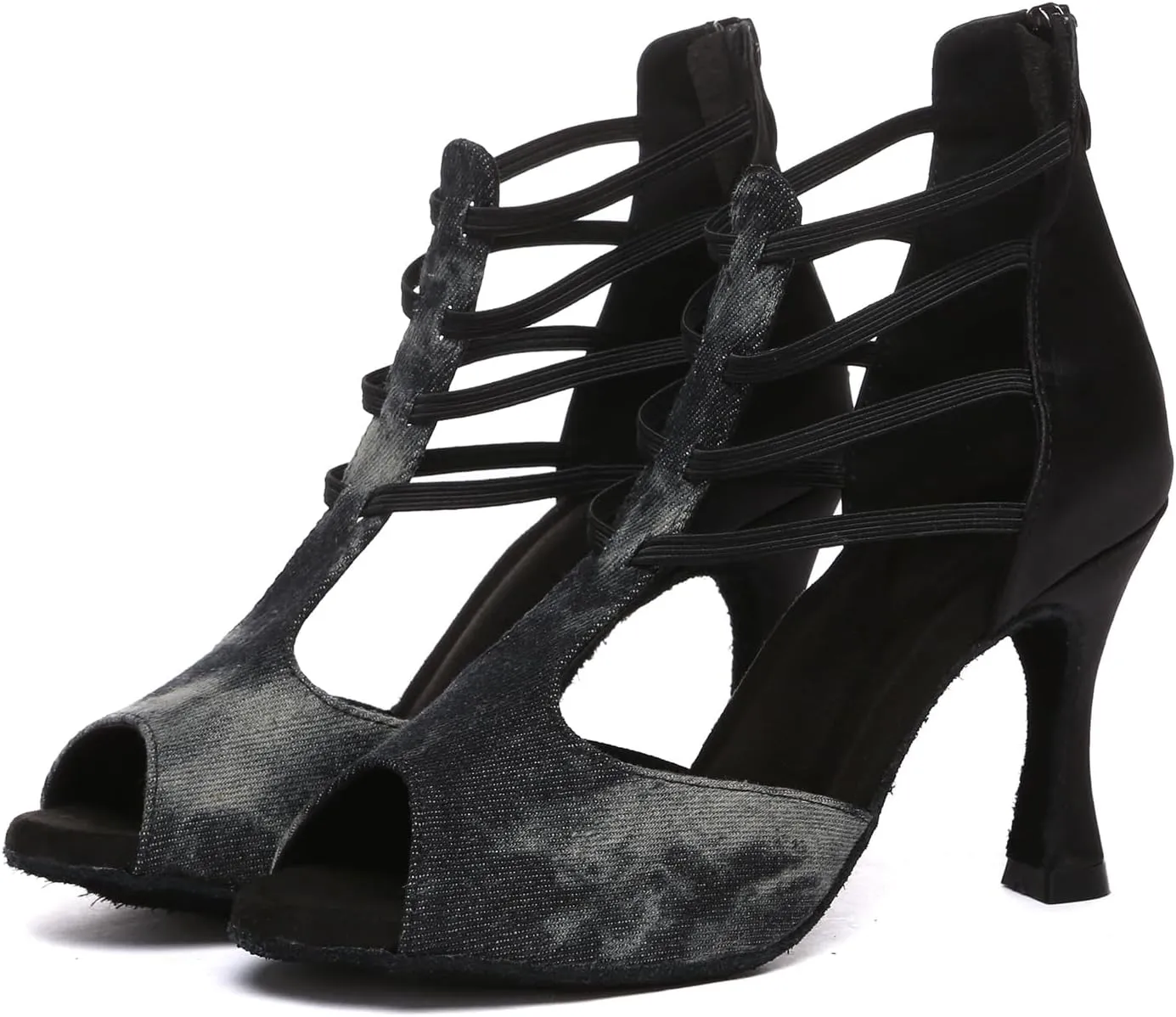 AOQUNFS Women's Ballroom Dance Shoes Latin Salsa Practice Performance Dance Heels,Model L616