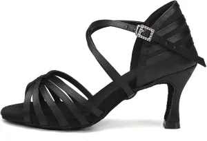 AOQUNFS Women's Latin Dance Shoes Satin Ballroom Salsa Practice Professional Performance Dancing Shoes