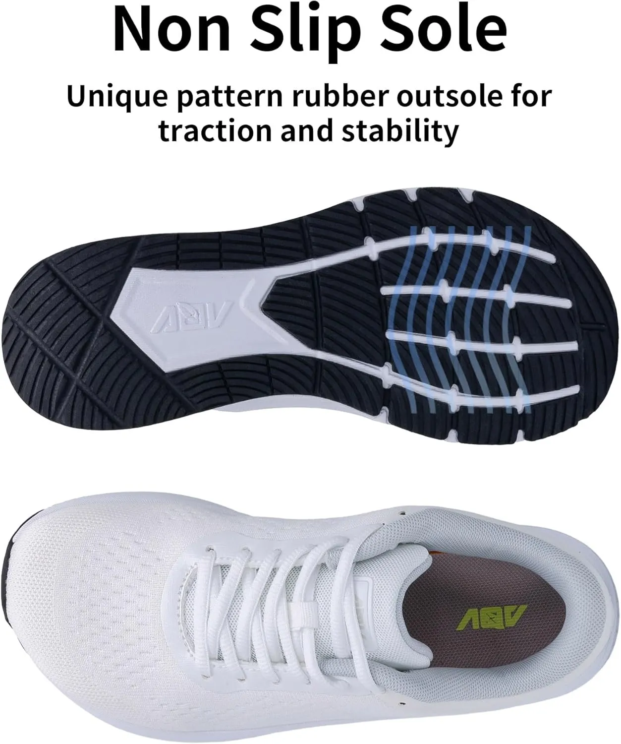 AOV Wide Toe Box Shoes Women Arch Support Walking Shoes for Plantar Fasciitis Orthotic Air Tennis Sneakers