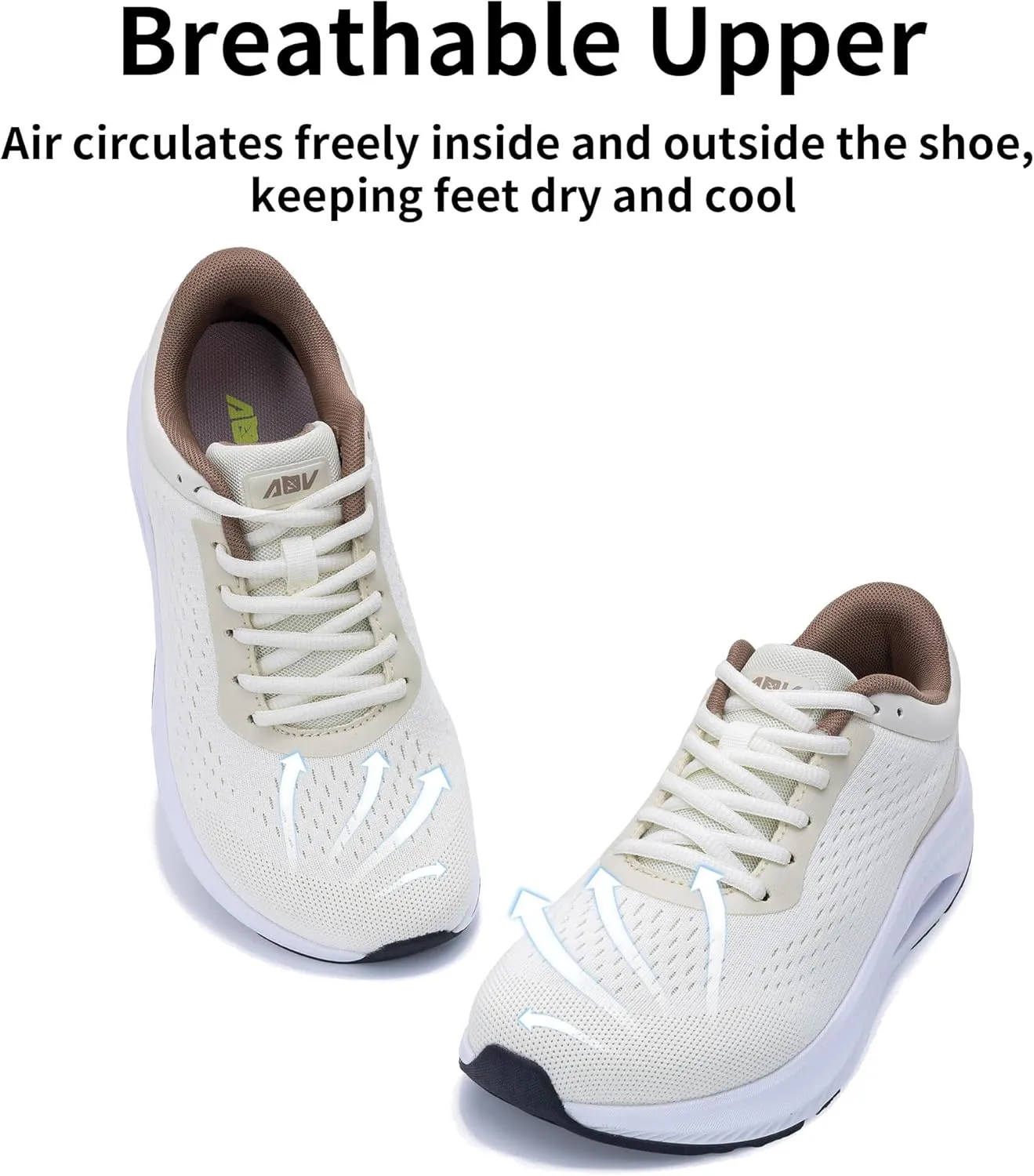 AOV Wide Toe Box Shoes Women Arch Support Walking Shoes for Plantar Fasciitis Orthotic Air Tennis Sneakers