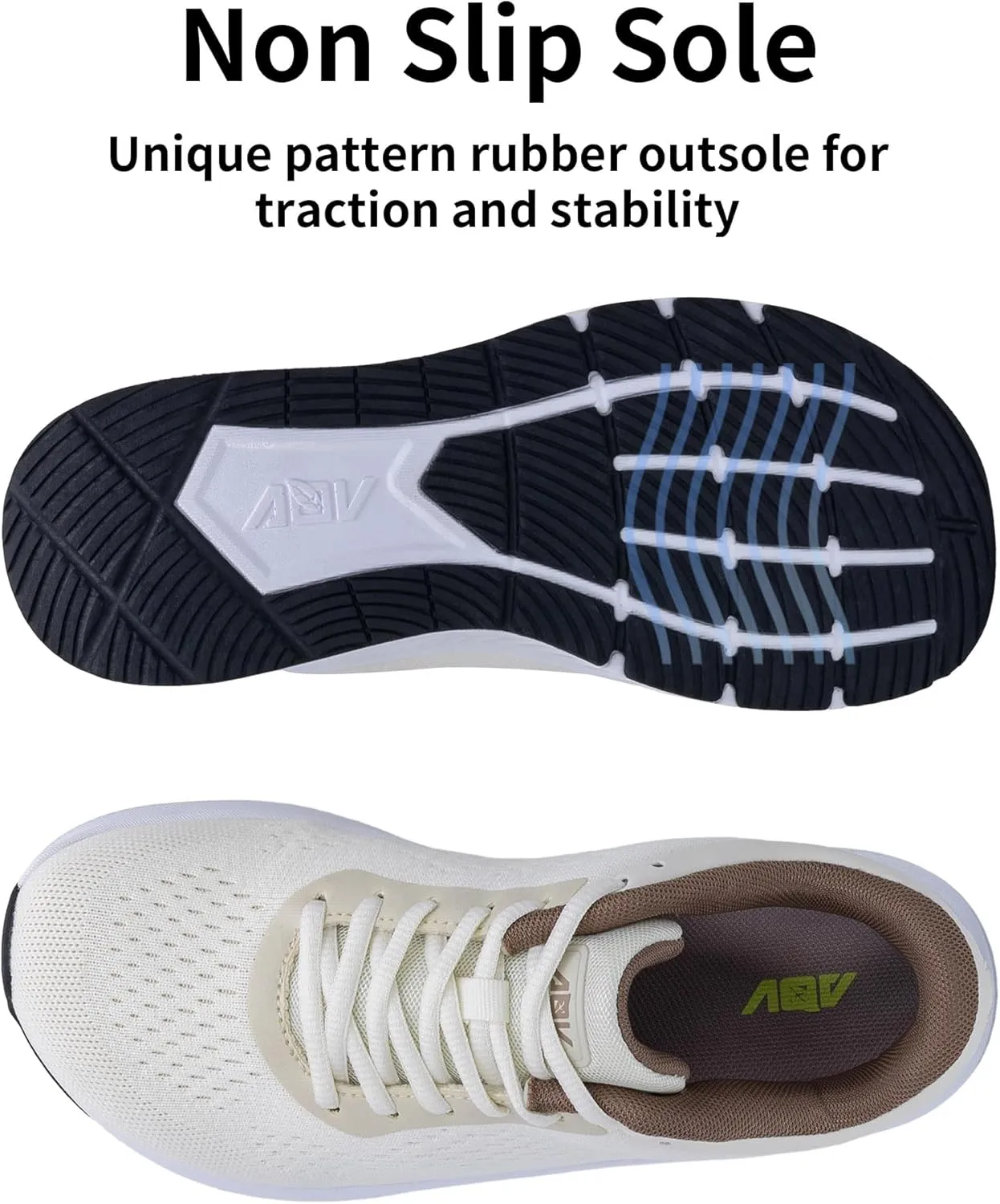 AOV Wide Toe Box Shoes Women Arch Support Walking Shoes for Plantar Fasciitis Orthotic Air Tennis Sneakers