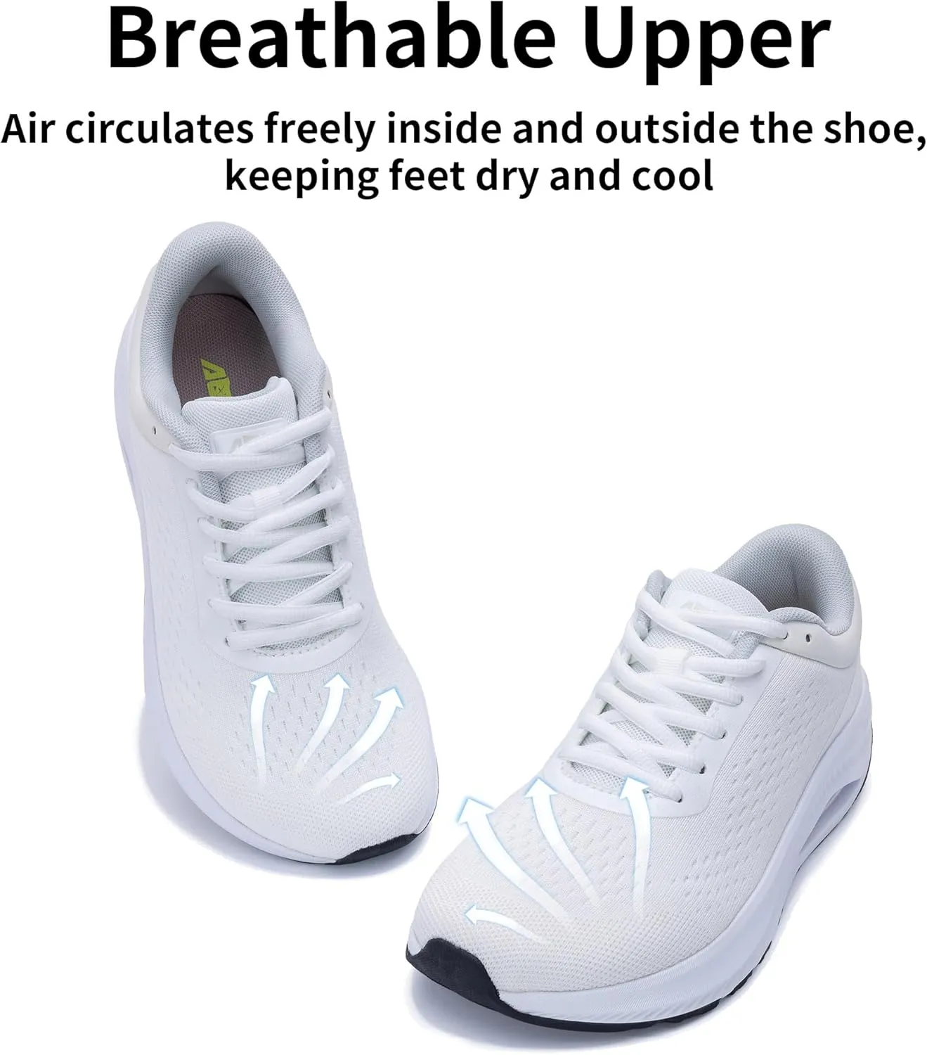 AOV Wide Toe Box Shoes Women Arch Support Walking Shoes for Plantar Fasciitis Orthotic Air Tennis Sneakers