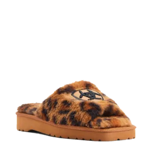 Ariat Ladies Cozy Fuzzy Leopard Print Square Toe Slippers AR2697-214