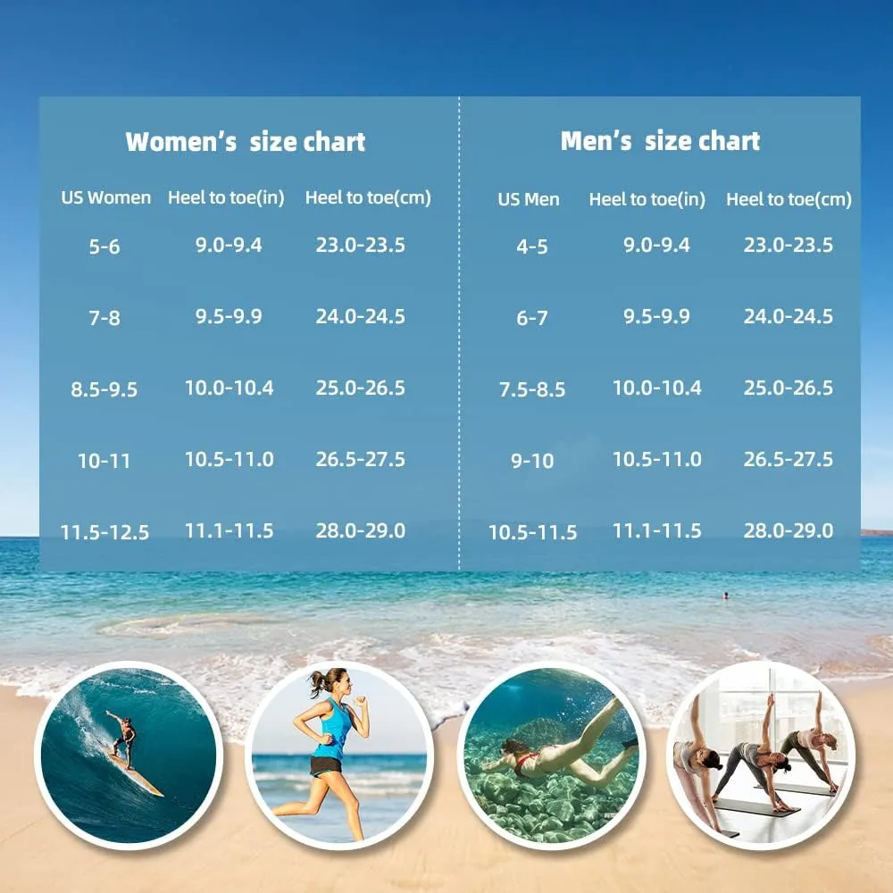 ATHMILE Water Shoes for Women Men Barefoot Quick-Dry Aqua Socks for Beach Swim Pool River Yoga Lake Surf Sport Shoes Cruise Essentials Swimming Size