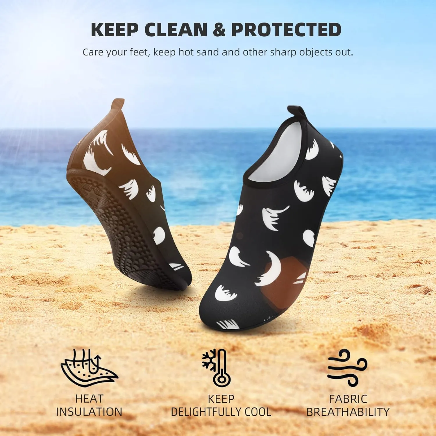ATHMILE Water Shoes for Women Men Barefoot Quick-Dry Aqua Socks for Beach Swim Pool River Yoga Lake Surf Sport Shoes Cruise Essentials Swimming Size