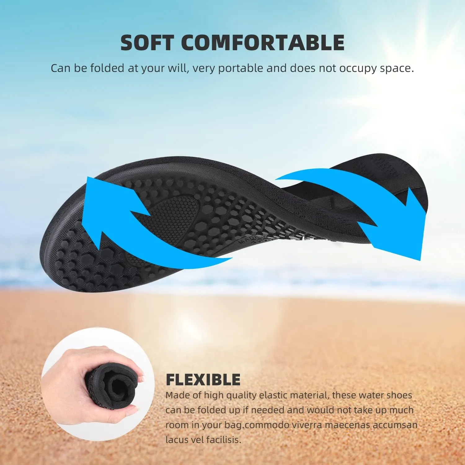 ATHMILE Water Shoes for Women Men Barefoot Quick-Dry Aqua Socks for Beach Swim Pool River Yoga Lake Surf Sport Shoes Cruise Essentials Swimming Size