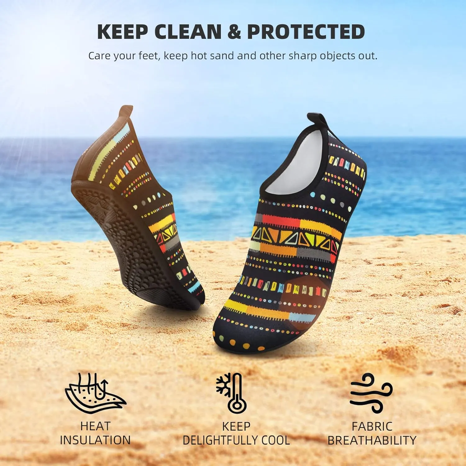 ATHMILE Water Shoes for Women Men Barefoot Quick-Dry Aqua Socks for Beach Swim Pool River Yoga Lake Surf Sport Shoes Cruise Essentials Swimming Size