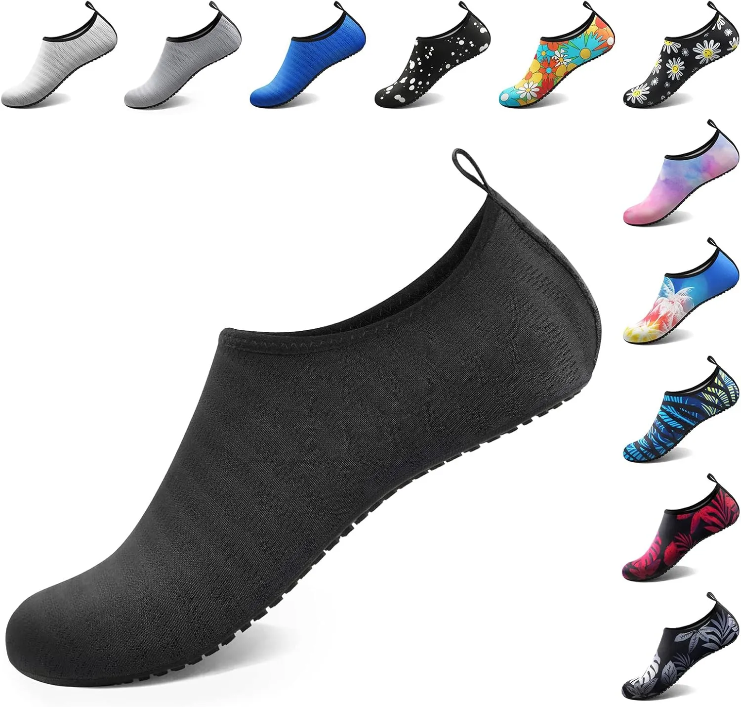 ATHMILE Water Shoes for Women Men Barefoot Quick-Dry Aqua Socks for Beach Swim Pool River Yoga Lake Surf Sport Shoes Cruise Essentials Swimming Size