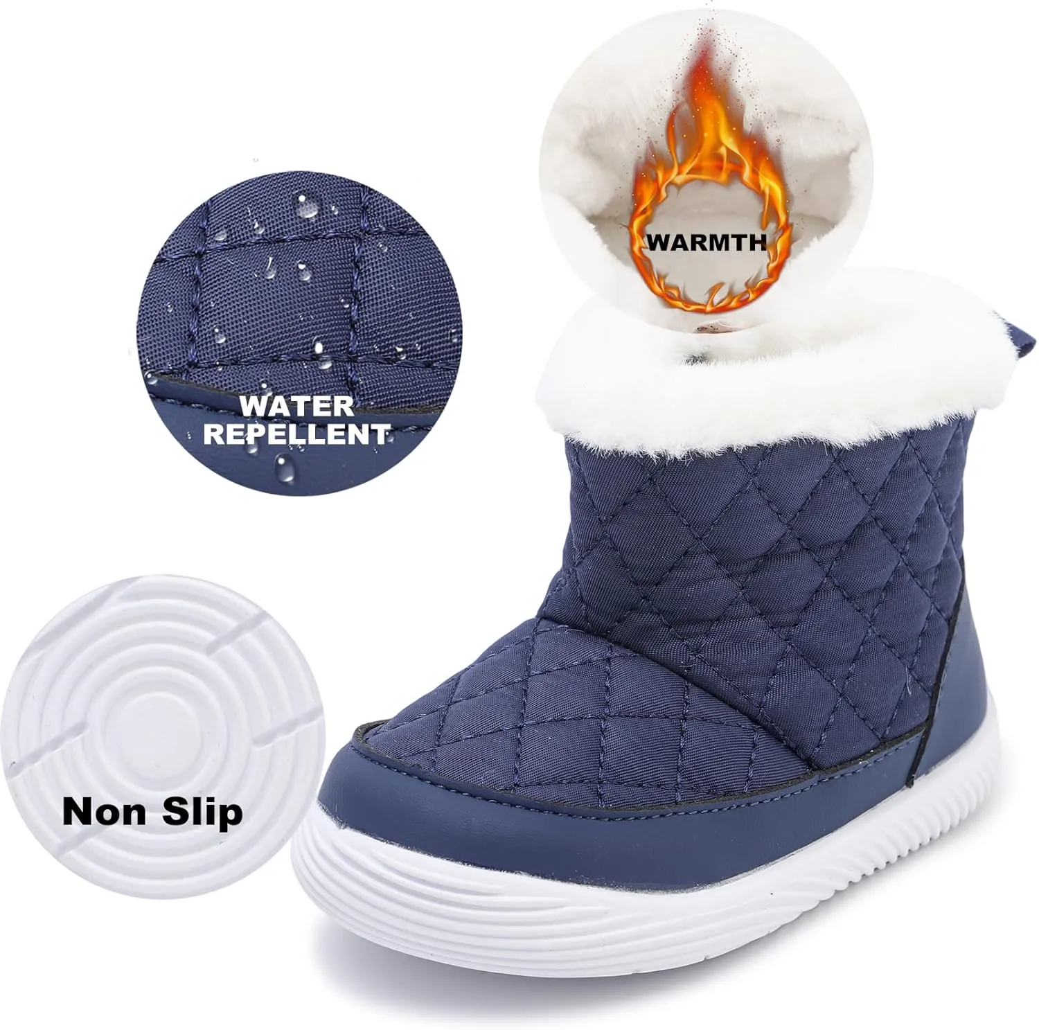 Baby Snow Boots Winter Warm Booties Infant Boys Girls Outdoor Shoes for Cold Weather 6 9 12 15 18 24 Months