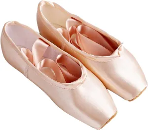 Ballet Flats for Women and Girls Satin Dance Shoes with Pre-Attached Ribbons