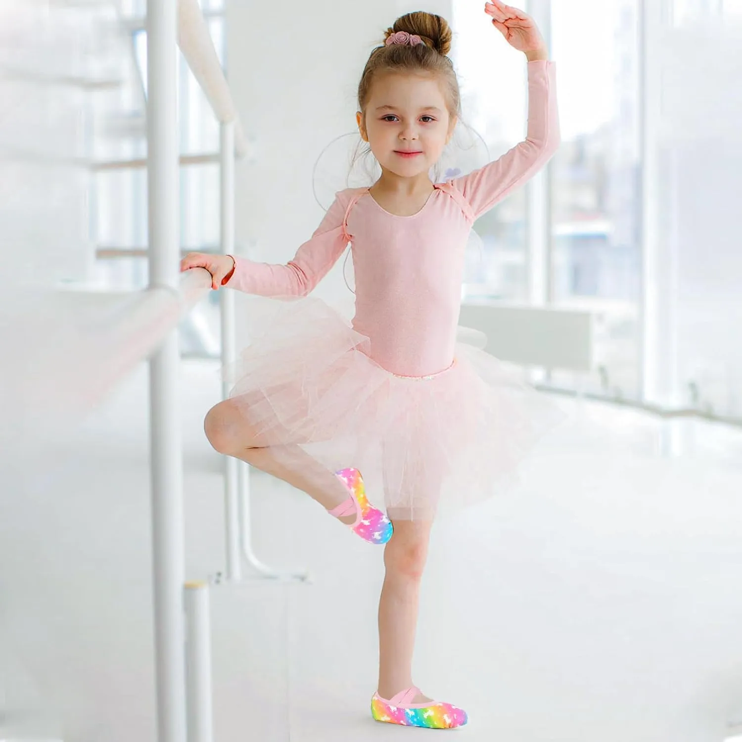 Ballet Shoes for Girls Toddler Dance Practice Ballet Slippers Soft PU Leather Flats Shoes for Kid Sole Yoga Gymnastics