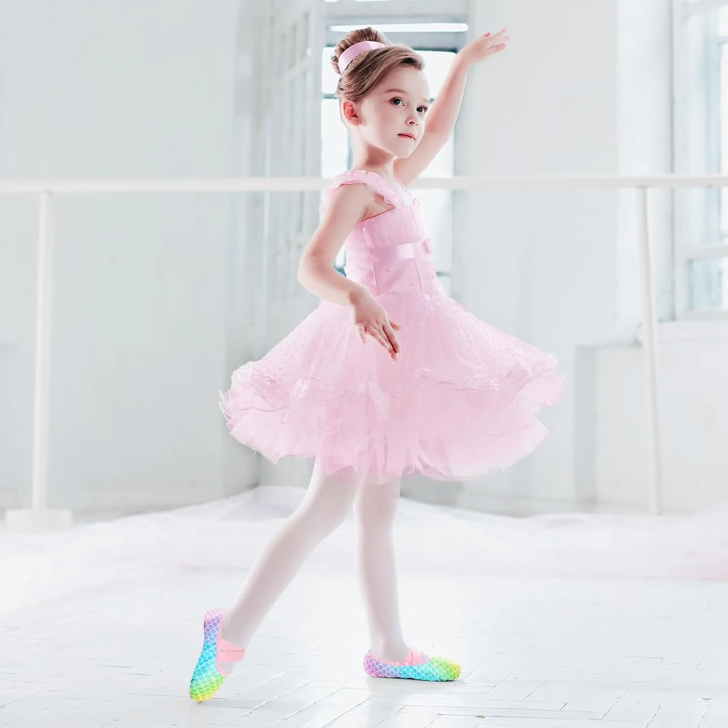 Ballet Shoes for Girls Toddler Dance Practice Ballet Slippers Soft PU Leather Flats Shoes for Kid Sole Yoga Gymnastics