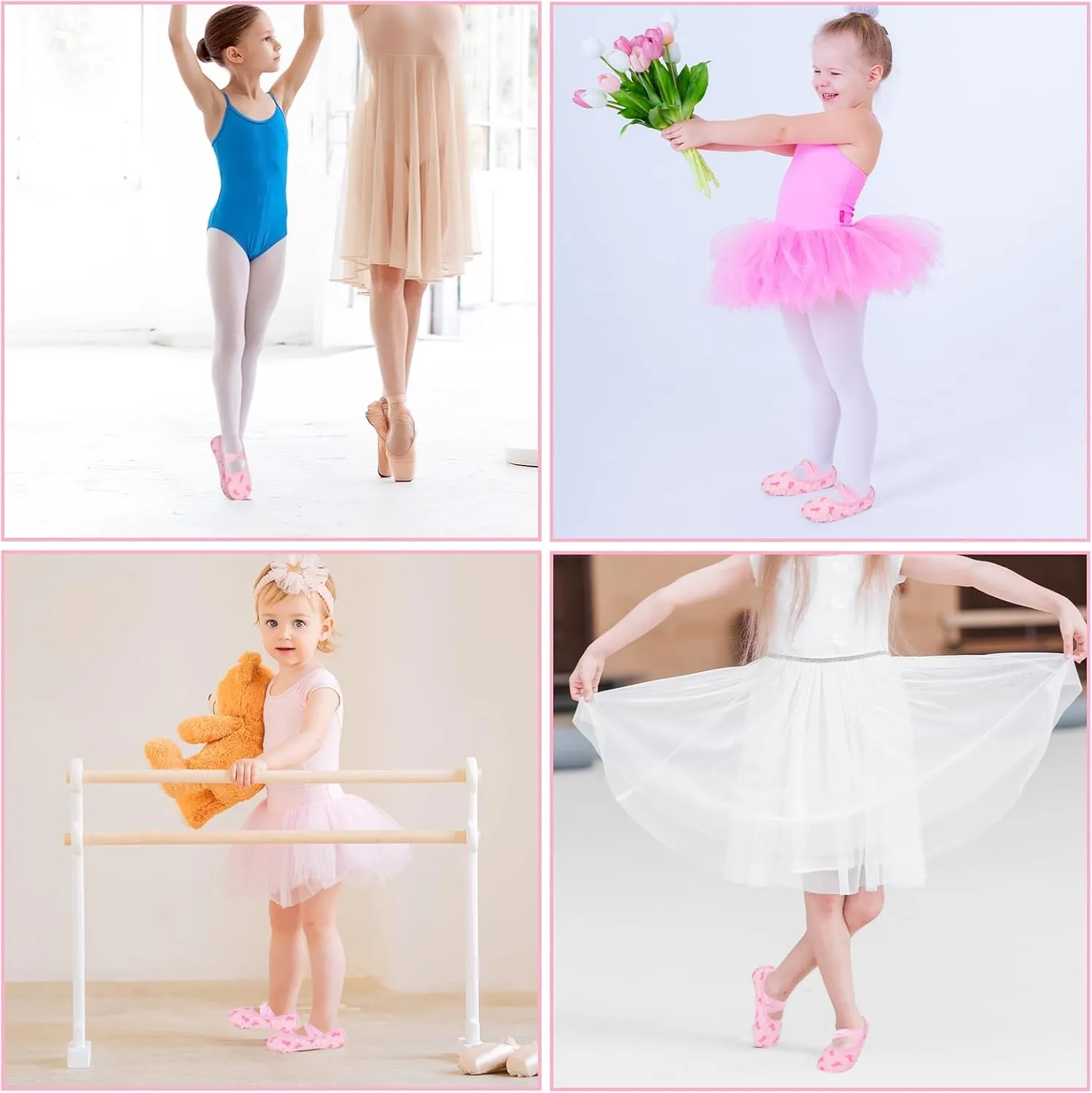 Ballet Shoes for Girls Toddler Dance Practice Ballet Slippers Soft PU Leather Flats Shoes for Kid Sole Yoga Gymnastics