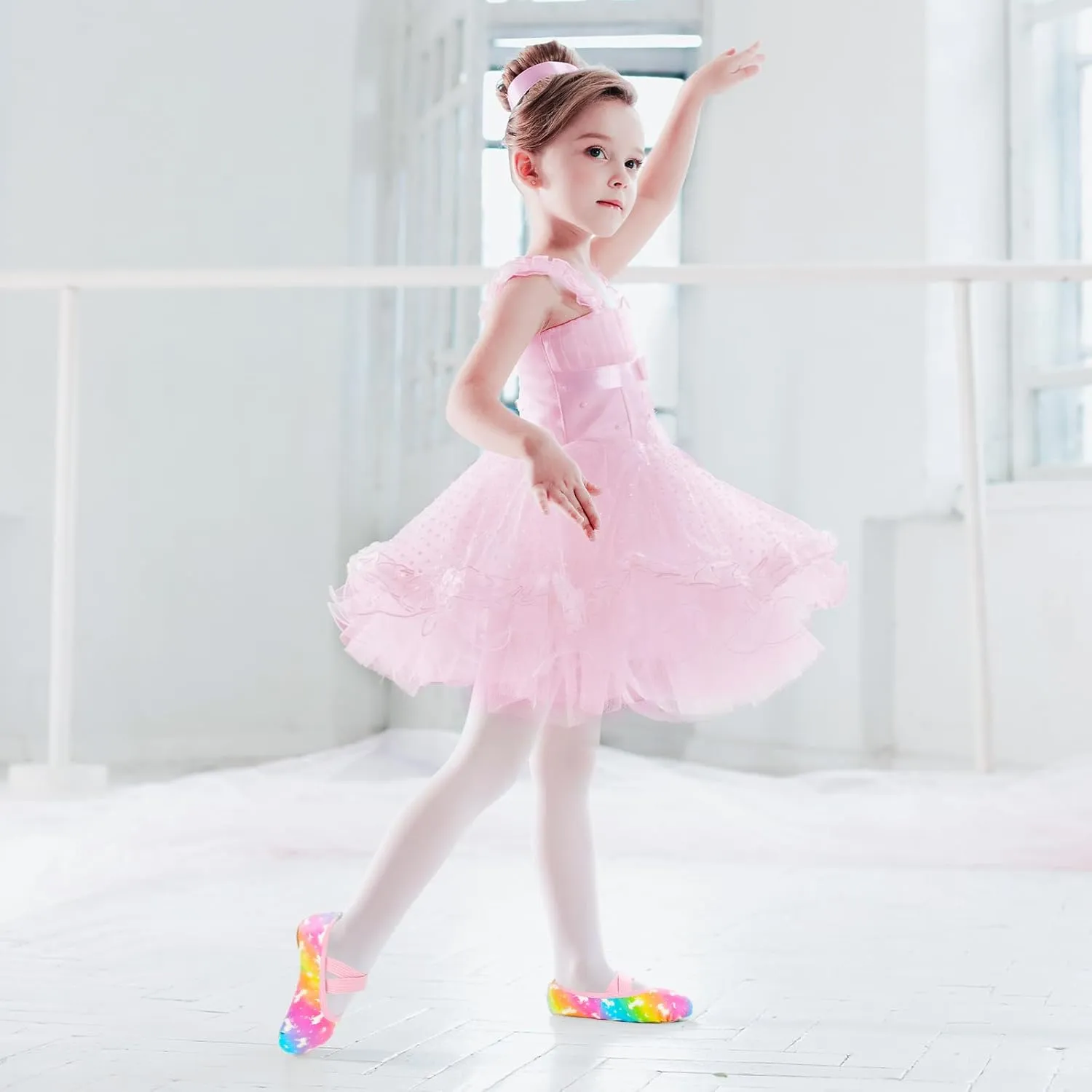 Ballet Shoes for Girls Toddler Dance Practice Ballet Slippers Soft PU Leather Flats Shoes for Kid Sole Yoga Gymnastics