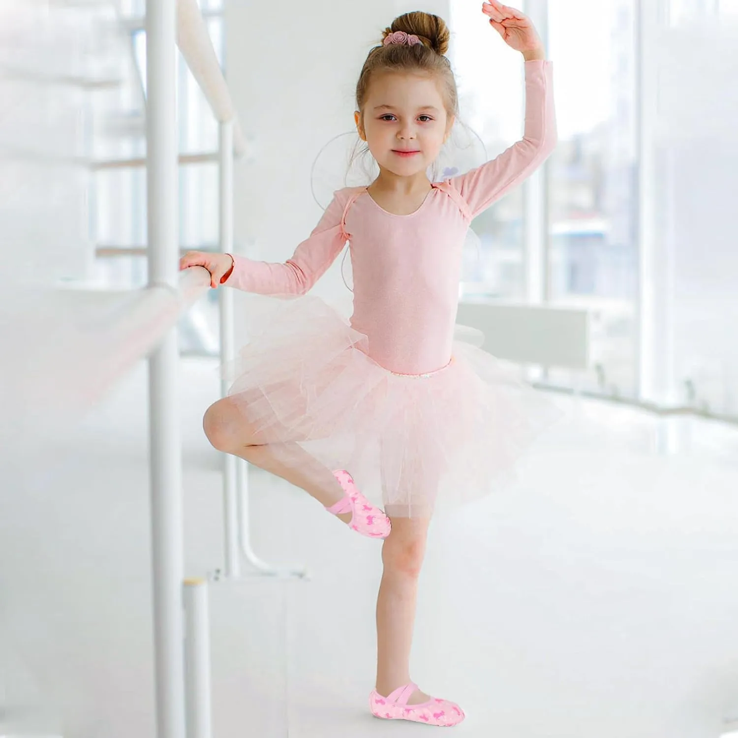 Ballet Shoes for Girls Toddler Dance Practice Ballet Slippers Soft PU Leather Flats Shoes for Kid Sole Yoga Gymnastics