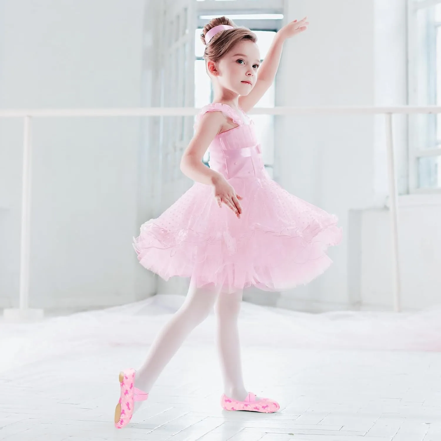 Ballet Shoes for Girls Toddler Dance Practice Ballet Slippers Soft PU Leather Flats Shoes for Kid Sole Yoga Gymnastics