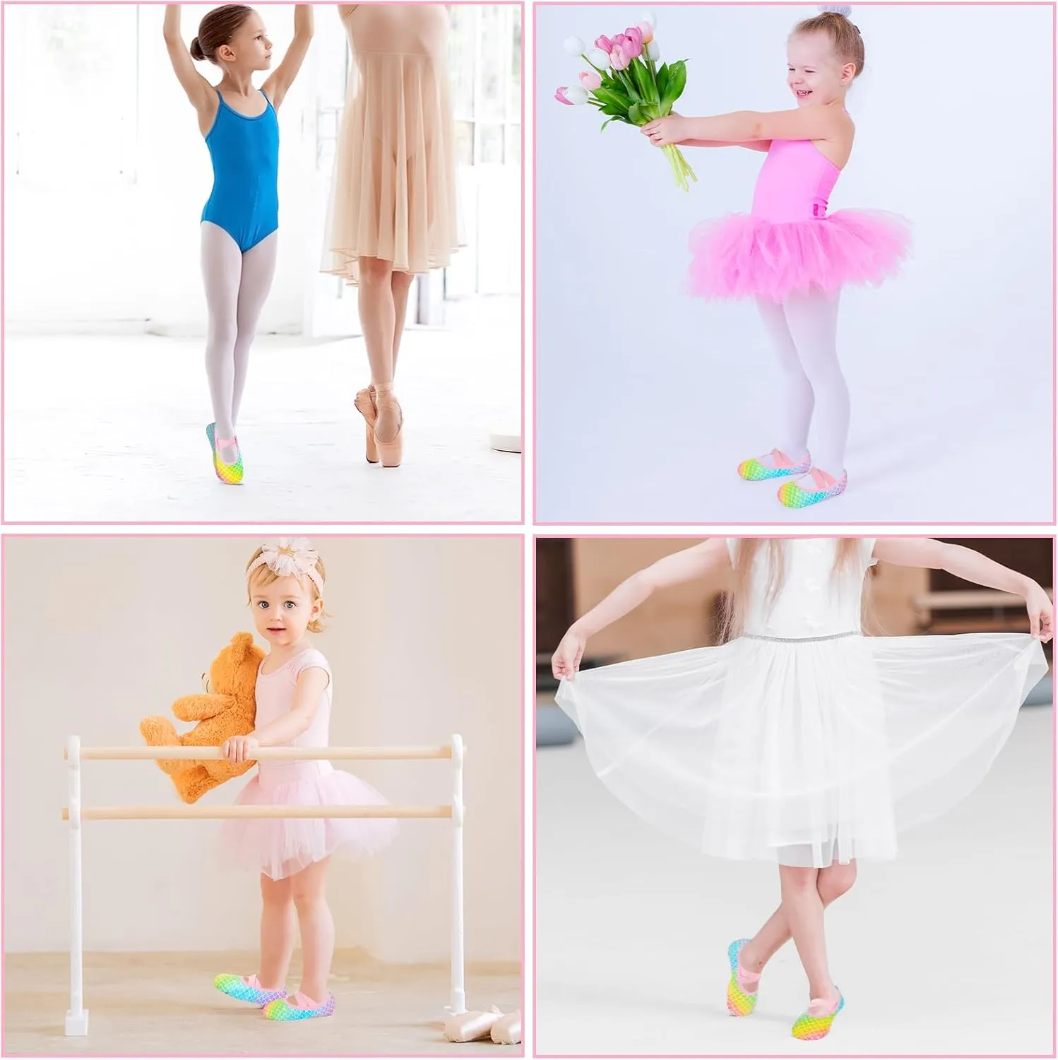 Ballet Shoes for Girls Toddler Dance Practice Ballet Slippers Soft PU Leather Flats Shoes for Kid Sole Yoga Gymnastics