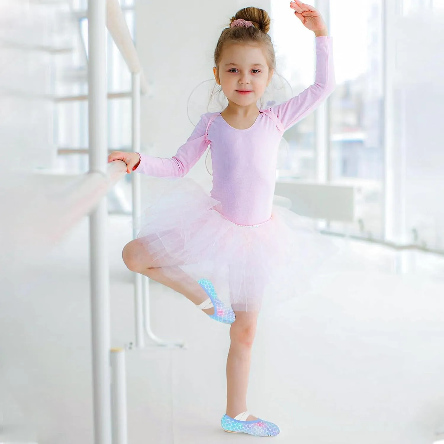 Ballet Shoes for Girls Toddler Dance Practice Ballet Slippers Soft PU Leather Flats Shoes for Kid Sole Yoga Gymnastics