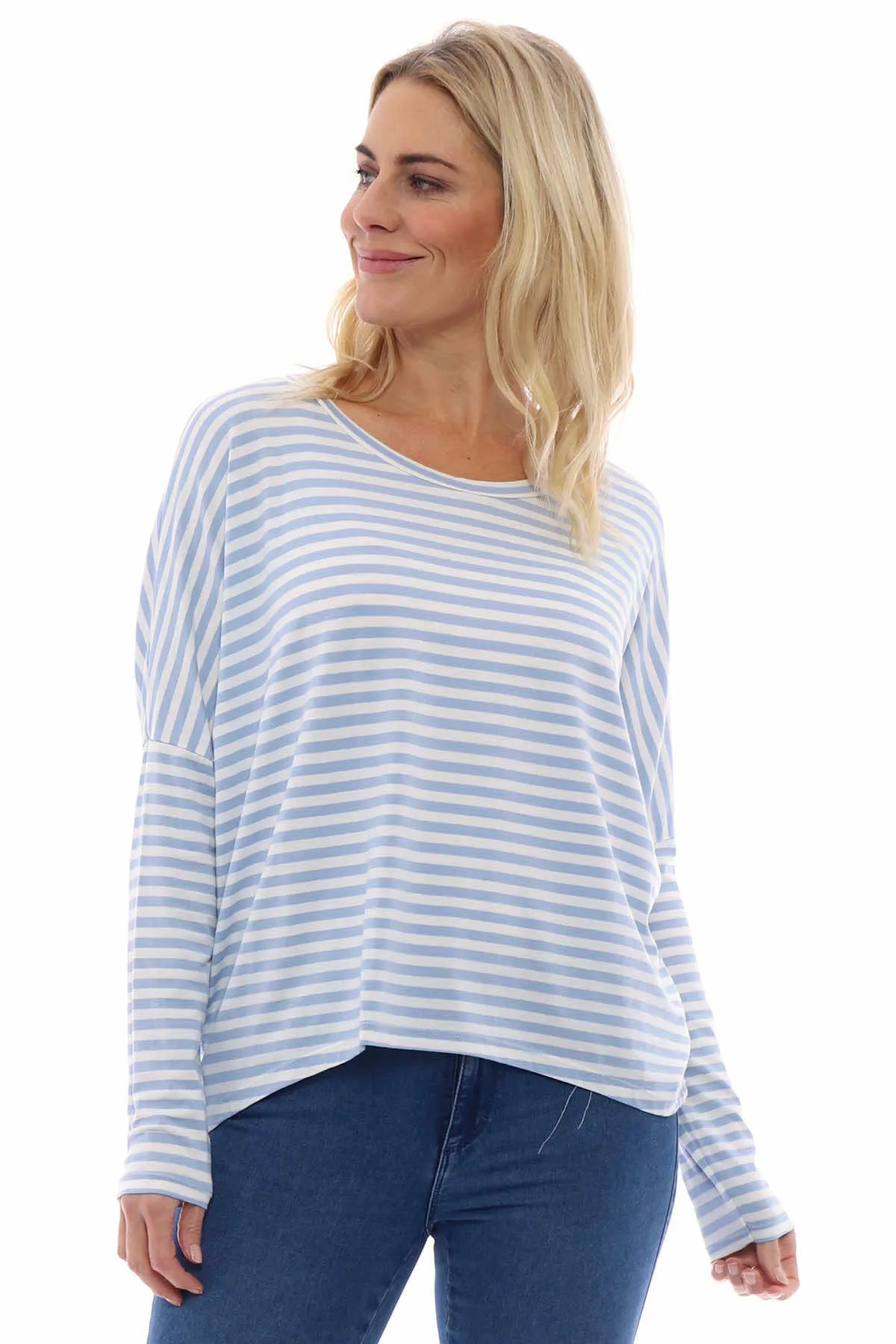 Basic Stripe Sweat Light Blue