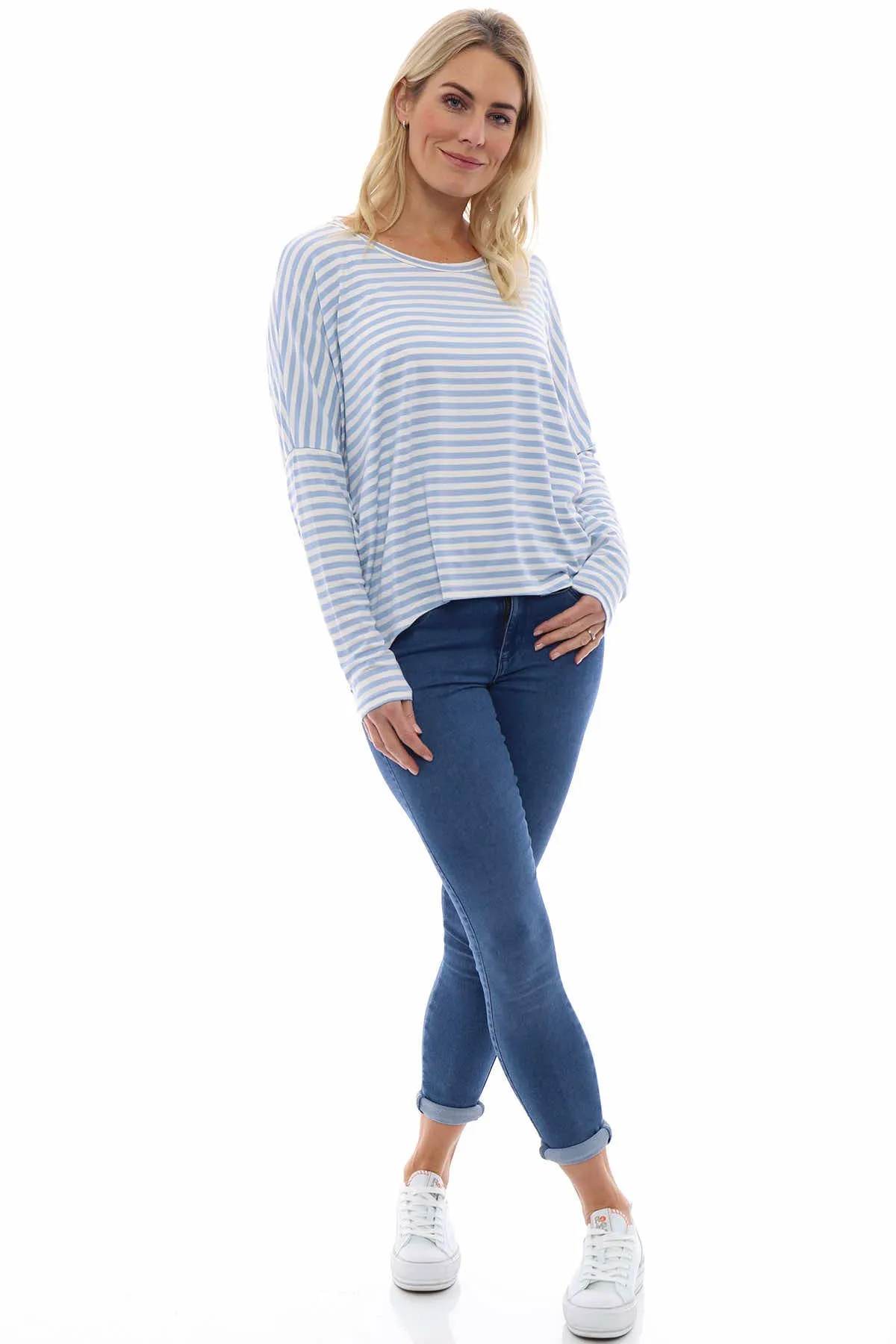 Basic Stripe Sweat Light Blue