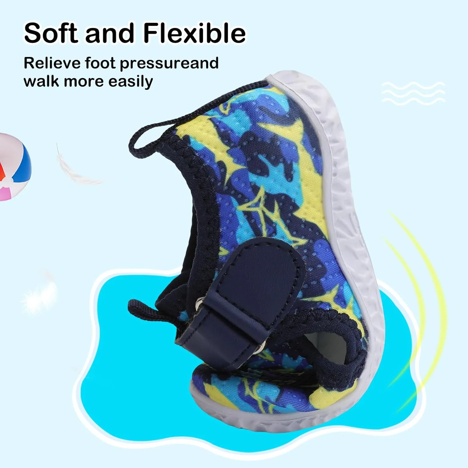 Besroad Toddler Water Shoes Boys Girls Swim Aqua Shoes Breathable Quick Dry Barefoot Sandals for Beach Swimming Pool