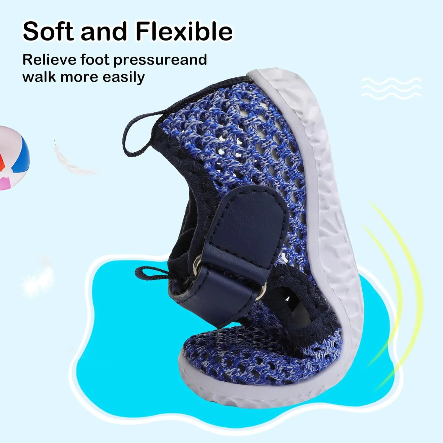 Besroad Toddler Water Shoes Boys Girls Swim Aqua Shoes Breathable Quick Dry Barefoot Sandals for Beach Swimming Pool