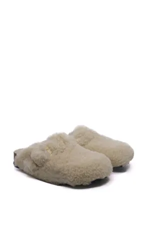 Birkenstock Boston Big Buckle Shearling Teddy Eggshell Narrow