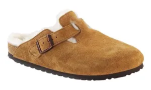BIRKENSTOCK Boston Shearling Mink Suede Clogs