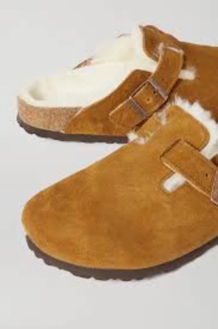 BIRKENSTOCK Boston Shearling Mink Suede Clogs
