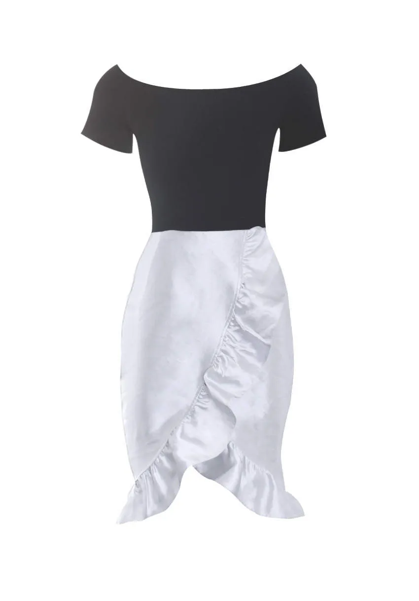Black Silver 2 in 1 Frill Skirt Dress