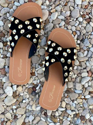 Black Stud Sandals
