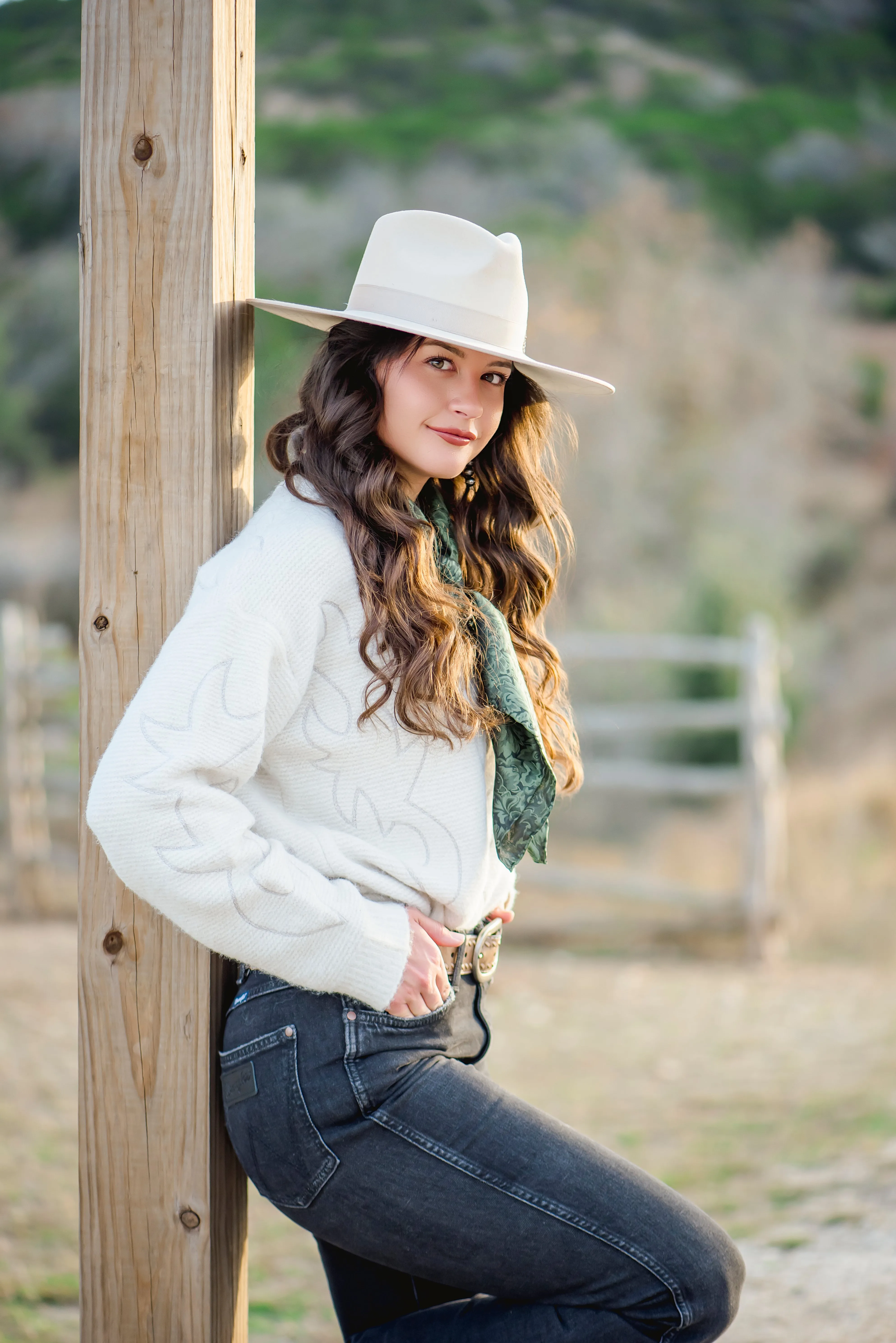 Blue B Western Boot Stitch Sweater