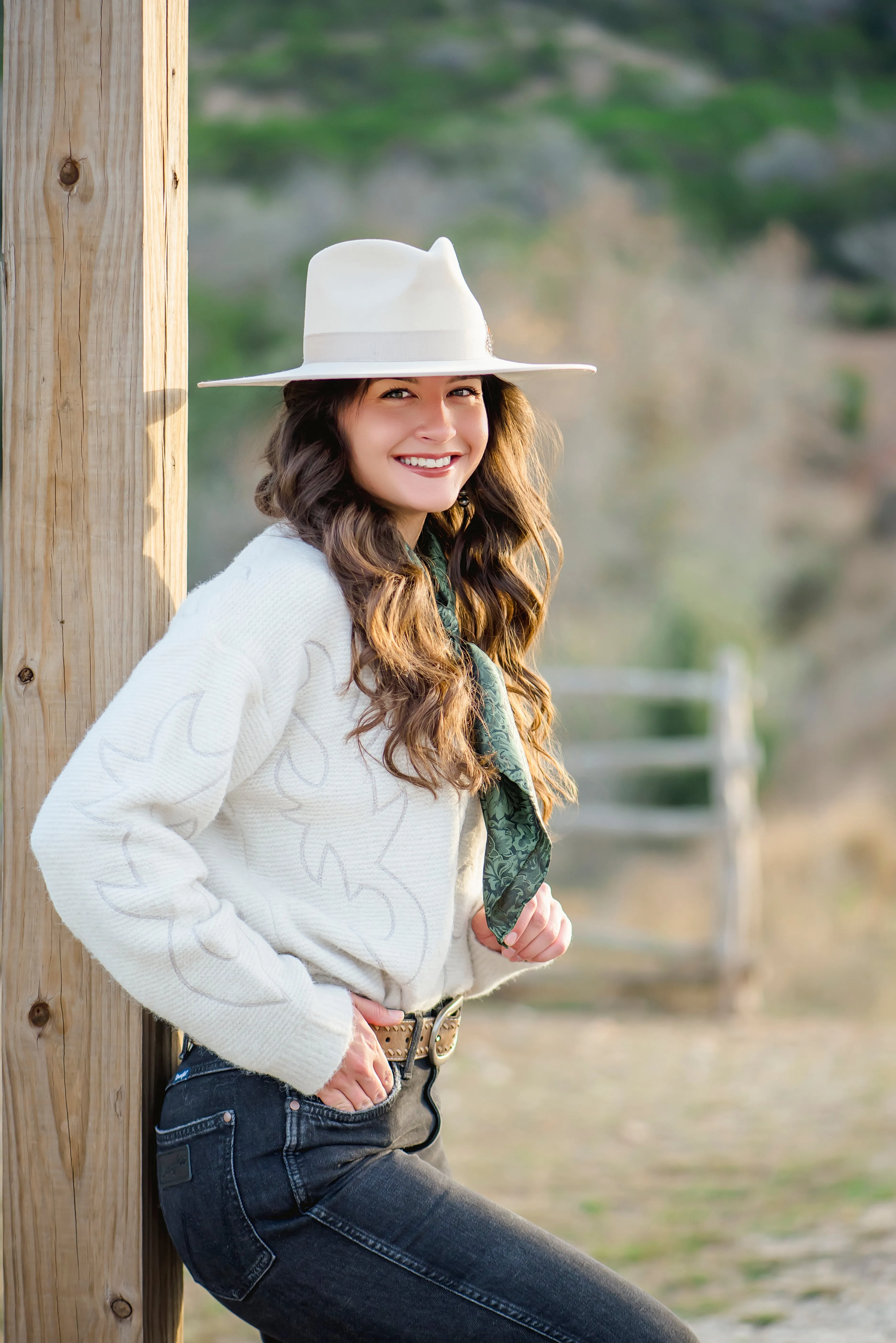 Blue B Western Boot Stitch Sweater