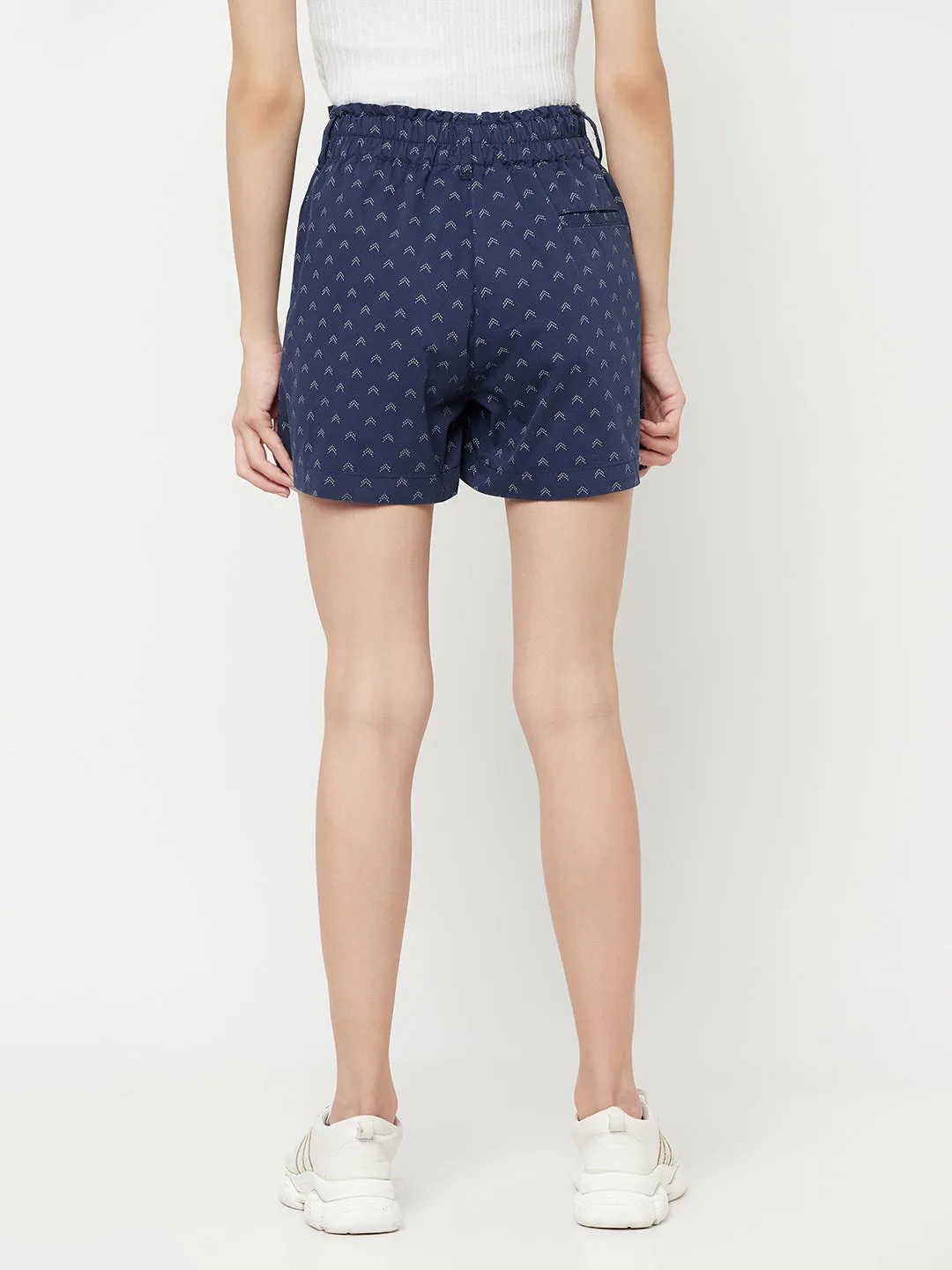 Blue Printed Skorts