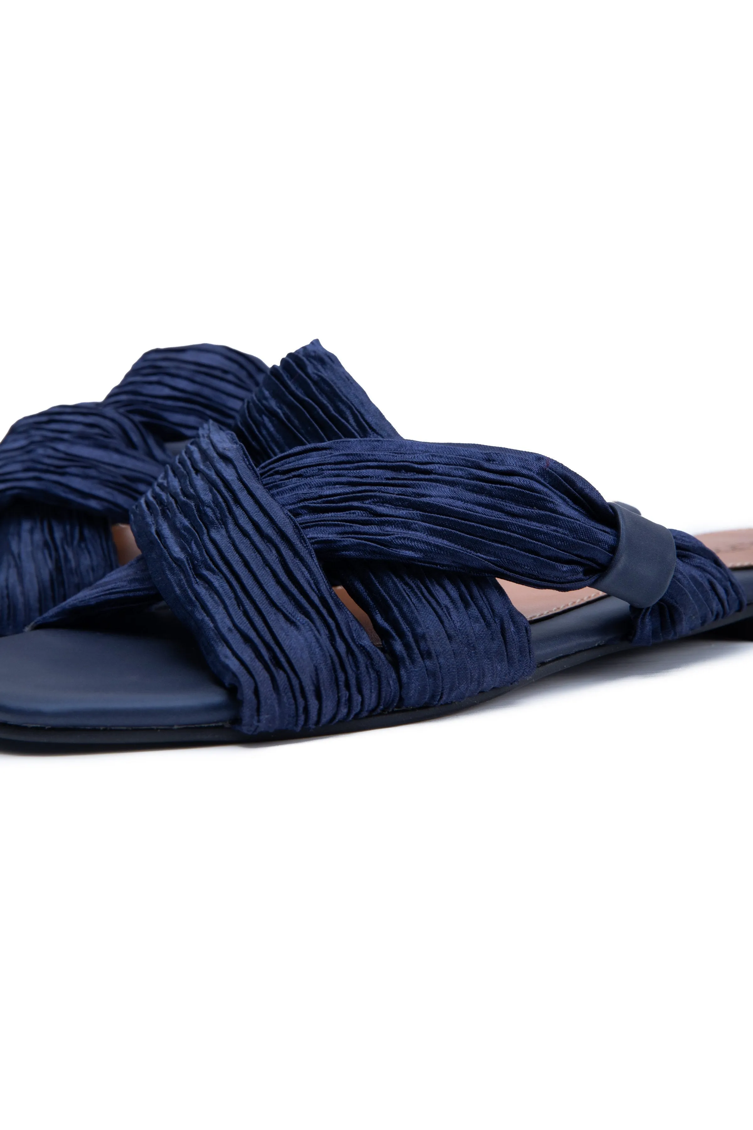 Blue Satin Flats