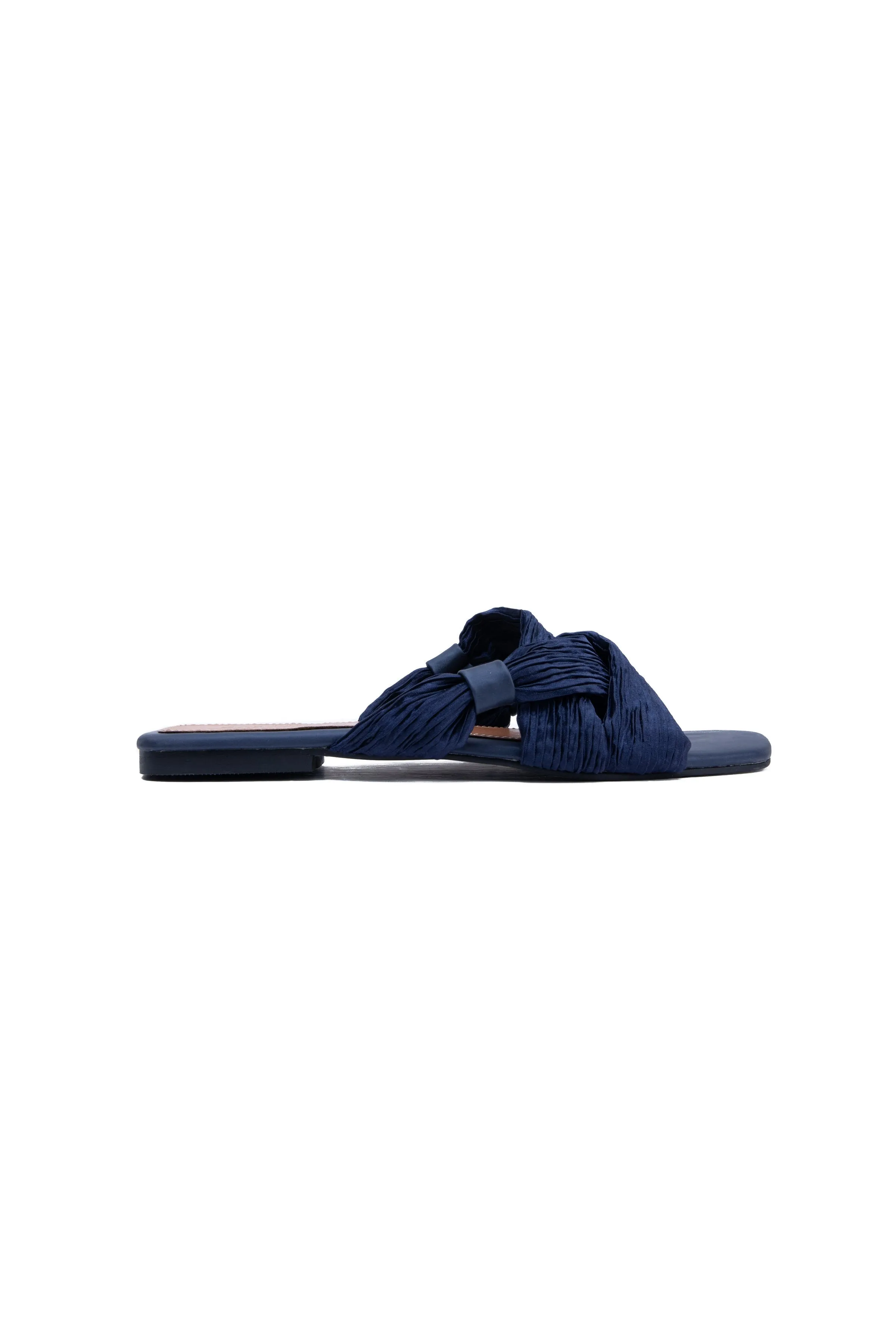 Blue Satin Flats
