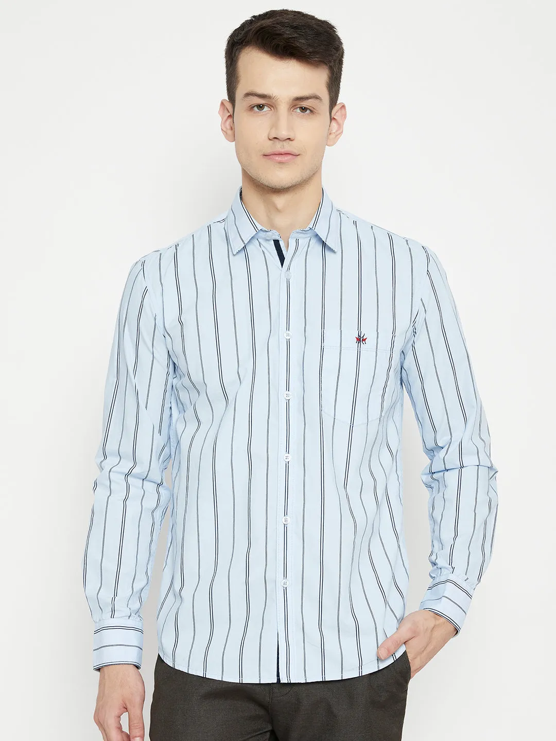 Blue Striped Slim Fit shirt