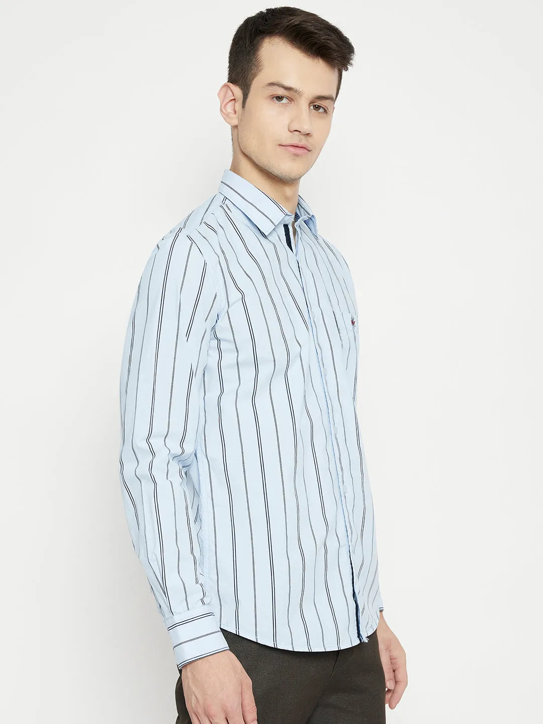 Blue Striped Slim Fit shirt