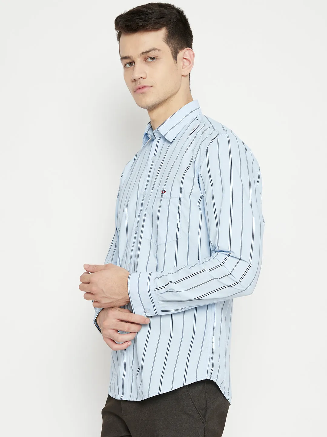 Blue Striped Slim Fit shirt