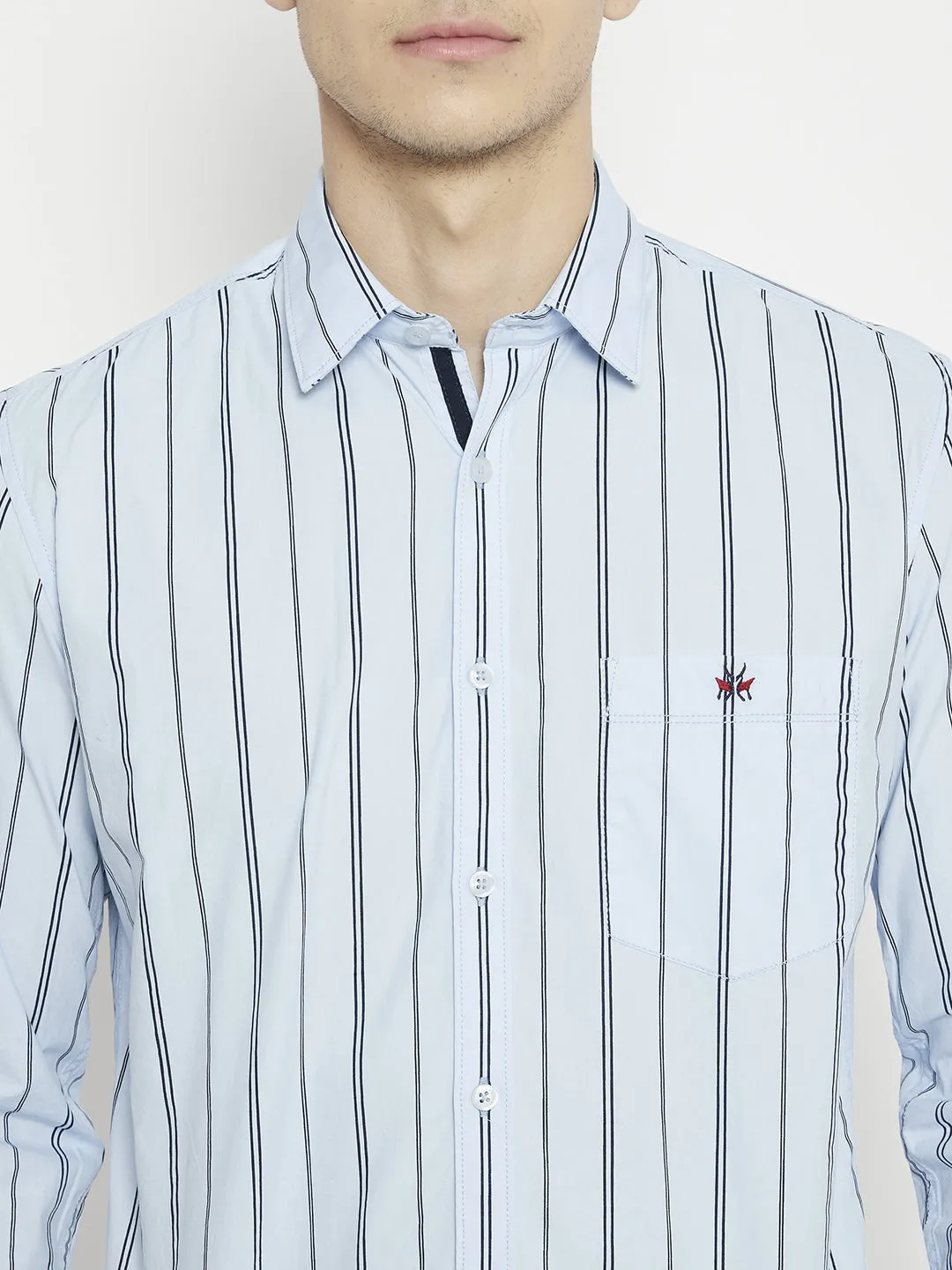 Blue Striped Slim Fit shirt