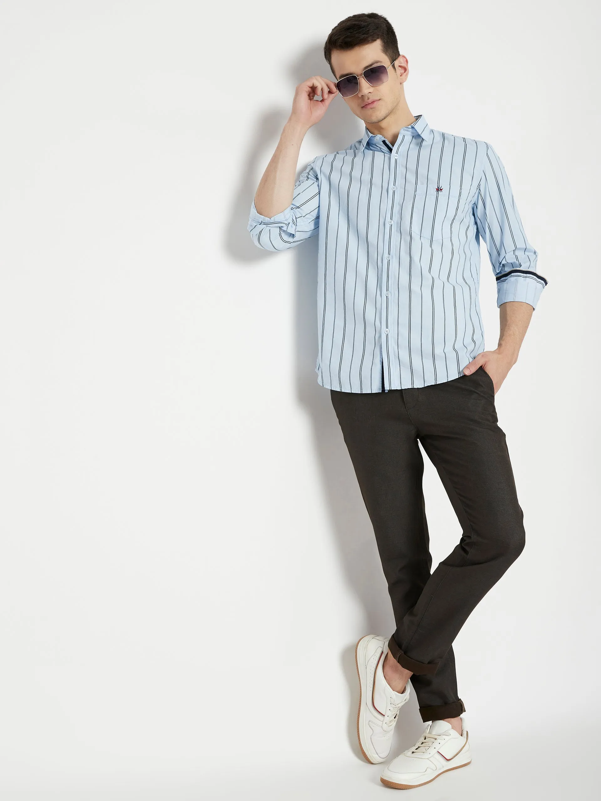 Blue Striped Slim Fit shirt