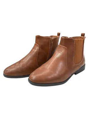 Boots Ankle Flats By Clothes Mentor In Brown, Size: 10