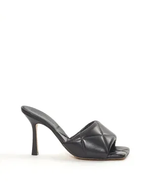 Bottega Veneta Black Intrecciato Leather Lido Heeled Mules - 37.5