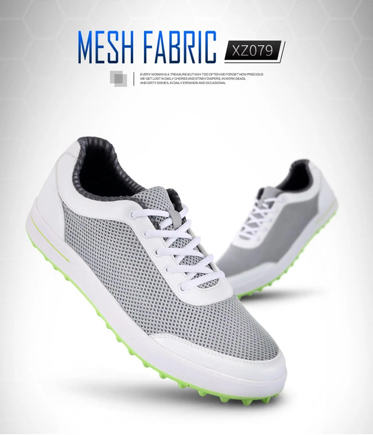 Breathable Mesh Golf Shoes Spikeless for Men