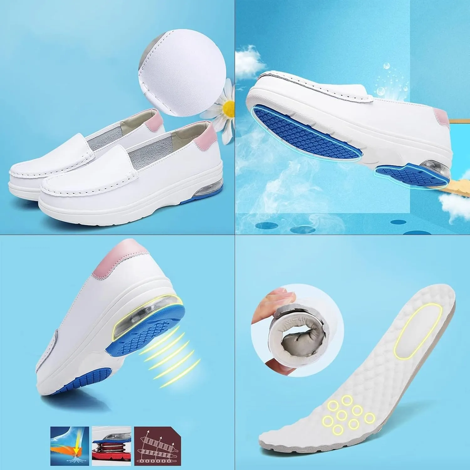 Bunions Nursing Shoes Women,Comfortable Breathable Healthcare Nurse Shoes,Professional Lightweight Chef Work Shoes,for Hospital Garden Kitchen
