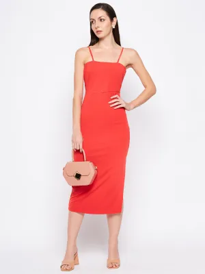 Camla Barcelona Tomato Camisole Straps Slit Dress