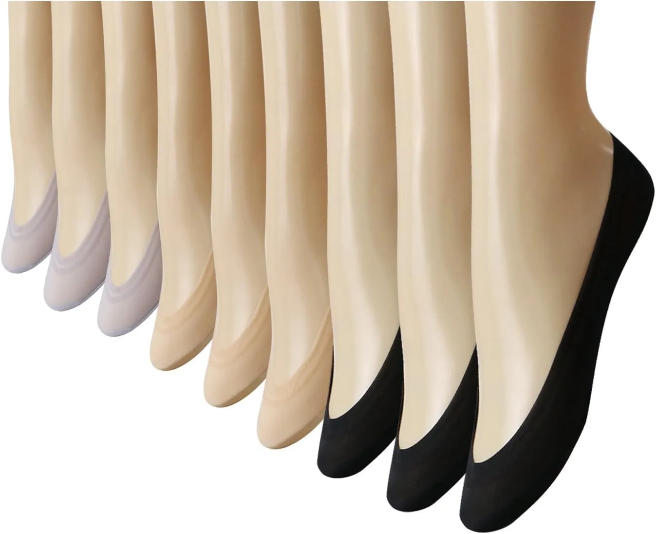 Caudblor Thin No Show Liner Socks Women Ultra Low cut Invisible Non Slip Footies for Flats High Heels Hidden Loafer